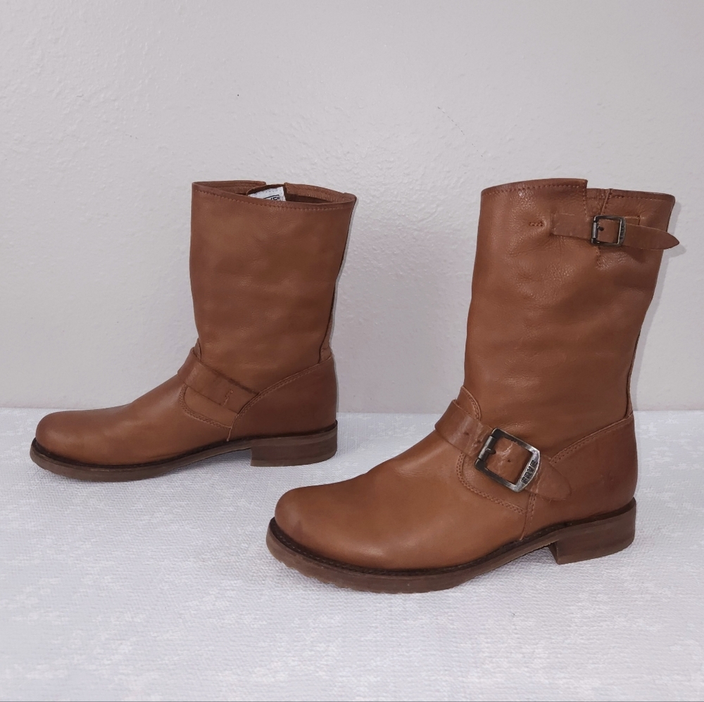 FRYE Veronica Shortie Brown Leather Boots US 8 - Picture 2 of 11
